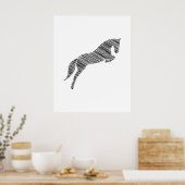 Sprungpferd | Scribble Horse | Pferdetrainer Poster (Küche)