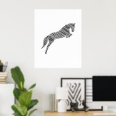 Sprungpferd | Scribble Horse | Pferdetrainer Poster (Heimbüro)