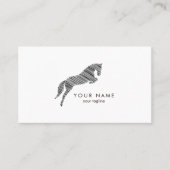 Sprungpferd | Scribble Horse | Pferdetrainer Visitenkarte (Vorderseite)