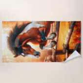 Sprungpferd Strandtuch (Vorderseite)