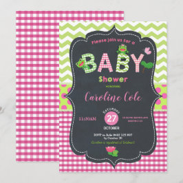 Sprungs-Frosch-Babyparty-Mädchen Einladung