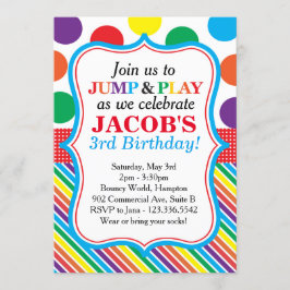 Sprungs-, Spiel-und Schlag-Party Einladung
