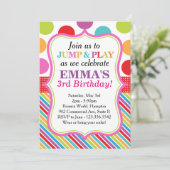 Sprungs-, Spiel-und Schlag-Party Einladung (Pink) (Stehend Vorderseite)