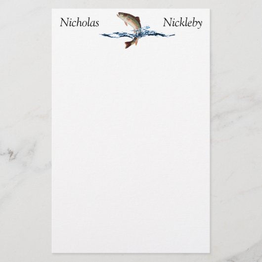 Sprungtrout Sportfischerei Briefpapier (Vorderseite)