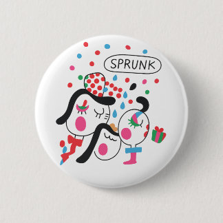 SPRUNK Farbige Cartoon Party-Zeichen Art Print Button