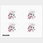 Sprunki Celebration - Kinderkunst von Yuho Ovaler Aufkleber (Blatt)