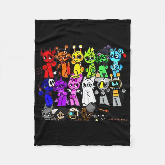 Sprunky Frohe Halloween Funbot Jevin Simon Pinki O Fleecedecke (Vorderseite)