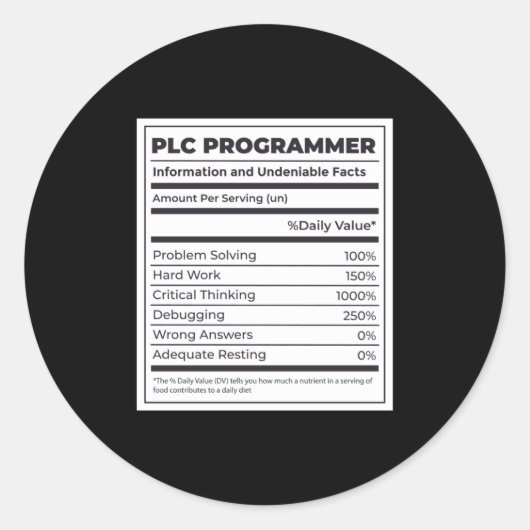 SPS-Programmierer Funny Programming Fakten Runder Aufkleber (Vorderseite)