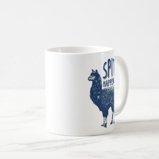 Spucken geschieht Kaffee-Tasse des Lama-| Kaffeetasse (VorderseiteRechts)