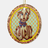 Spud Dog Weihnachtsbaumanhänger Keramik Ornament (Links)