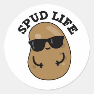Spud Life Funny Potato Pub Runder Aufkleber