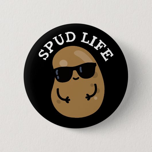 Spud Life Funny Potato Puppe Dark BG Button (Vorderseite)