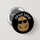 Spud Life Funny Potato Puppe Dark BG Button (Vorne & Hinten)