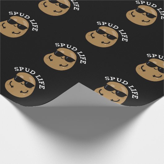 Spud Life Funny Potato Puppe Dark BG Geschenkpapier (Ecke)