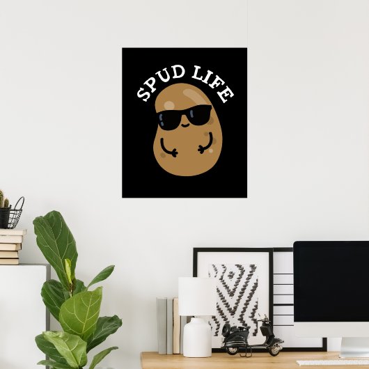 Spud Life Funny Potato Puppe Dark BG Poster (Heimbüro)