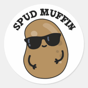 Spud Muffin Funny Potato Pub Runder Aufkleber