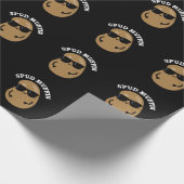 Spud Muffin Funny Potato Pun Dark BG Geschenkpapier (Ecke)