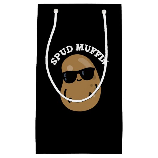 Spud Muffin Funny Potato Pun Dark BG Kleine Geschenktüte (Vorderseite)