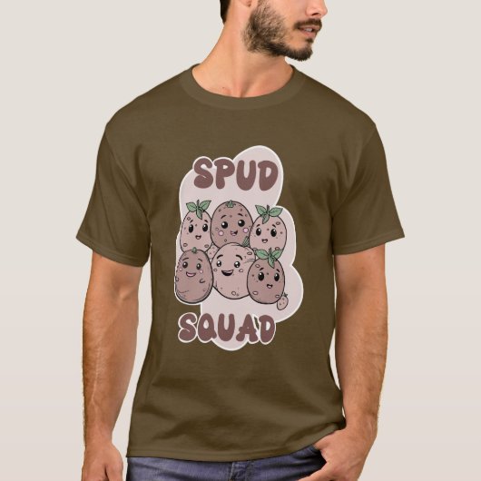 Spud Squad lustige Gruppe Kartoffel T-Shirt (Vorderseite)