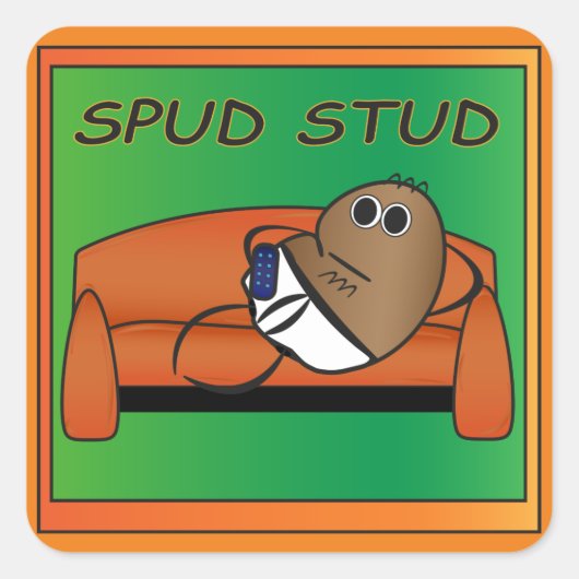 Spud-Sticker Quadratischer Aufkleber (Vorderseite)