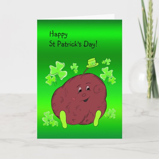 Spudman and Shamrock Paddy St Patrick's Day Karte (Vorderseite)