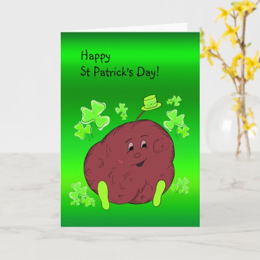 Spudman and Shamrock Paddy St Patrick's Day Karte (Gelbe Blume)