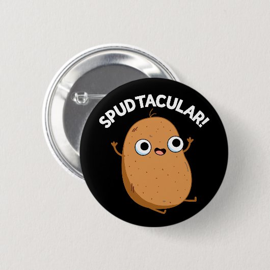 Spudtacular Funny Potato Pub Dark BG Button (Vorne & Hinten)
