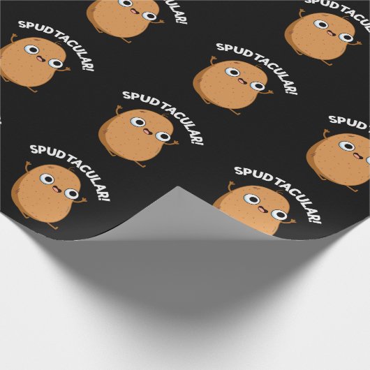 Spudtacular Funny Potato Pub Dark BG Geschenkpapier (Ecke)