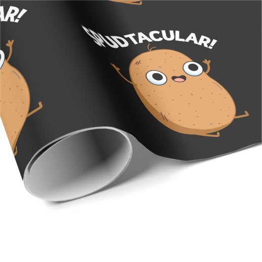 Spudtacular Funny Potato Pub Dark BG Geschenkpapier (Rolleneckpunkt)