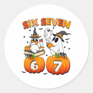 Spuk 67 Meme Six Seven 6-7 Lustiger Internet-Witz Runder Aufkleber