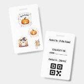 Spuk Abzeichen Halloween Einladung Ausweis (Front & Back)