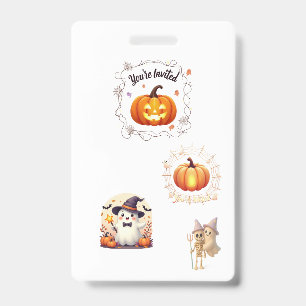 Spuk Abzeichen Halloween Einladung Ausweis