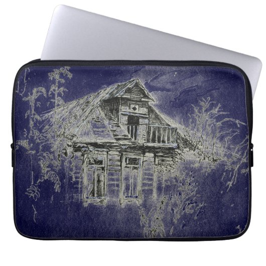 Spuk altes Holzhaus Laptopschutzhülle (Vorderseite)