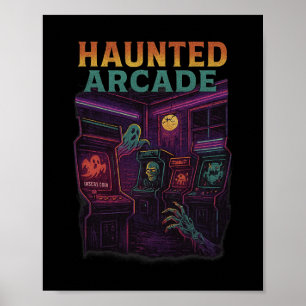 Spuk-Arcade Retro-Halloween-Gamer-Horror-Design Poster