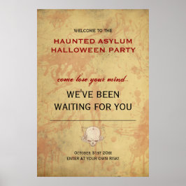 Spuk Asyl-Halloween-Party Poster