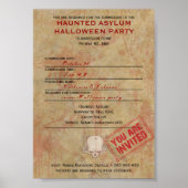 Spuk Asyl-Halloween-Party Poster (Vorne)