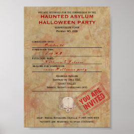 Spuk Asyl-Halloween-Party Poster