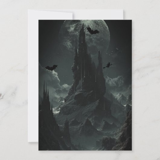 Spuk Berggipfel Halloween-Party Einladung (Rückseite)