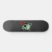 Spuk Blumenschädel Moderner Cooler Gotischer Schwa Skateboard (Horizontal)