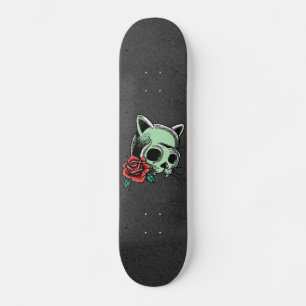 Spuk Blumenschädel Moderner Cooler Gotischer Schwa Skateboard
