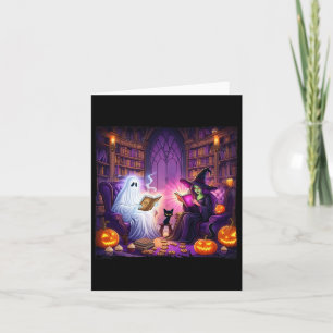 Spuk Bookstore Halloween Retro Booklet Witch Bo Karte