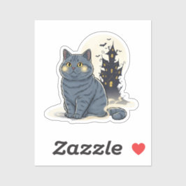 Spuk Brit House - British Shorthair Halloween Aufkleber