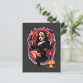 Spuk Button-Up Nun - kurioses Halloween Postkarte (Stehend Vorderseite)