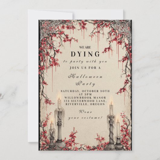 Spuk Candlelight Halloween-Ansammlung Einladung (Vorderseite)