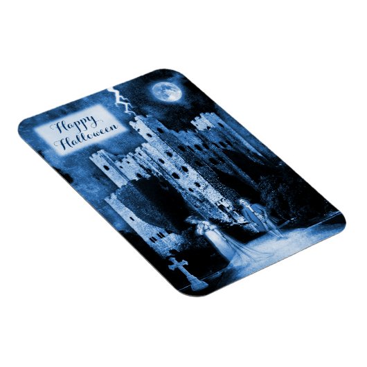 Spuk Castle Gothic Happy Halloween Magnet (Rechte Seite)