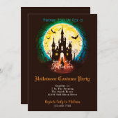 Spuk Castle Happy Halloween Kostüm Party Einladung (Vorne/Hinten)