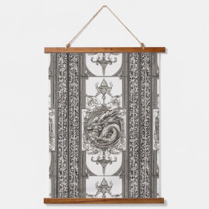 Spuk Castle Tapestry - Mysterium Vintag Gothi Wandteppich Mit Holzrahmen