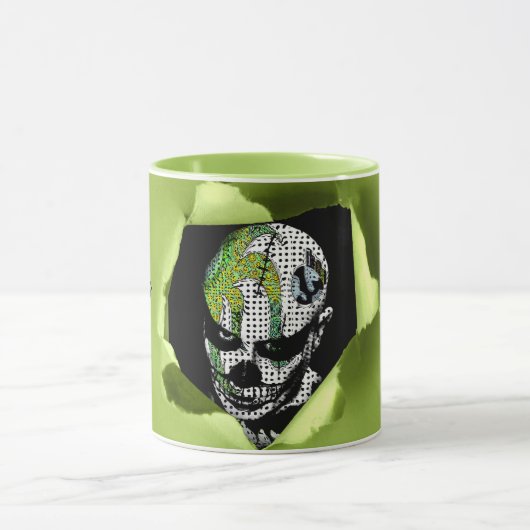 Spuk Clown durch geklatschtes Loch gezeigt Tasse (Zentrum)