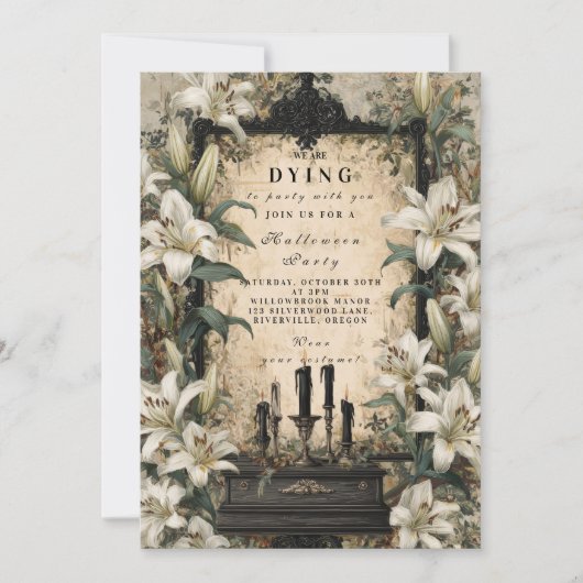 Spuk Coffin Candle Gothic Ansammlung Einladung (Vorderseite)