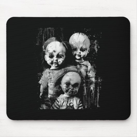 Spuk Creepy Doll Horror Tower Halloween Goth Alt Mousepad (Vorne)